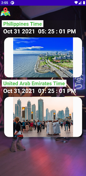 Philippines-UAE Timezone Clock Screenshot 1