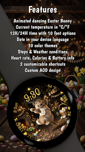 Dancing Easter Bunny WearOS WF Screenshot 3