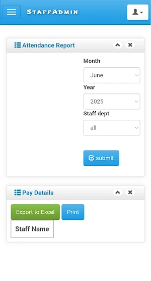 Staff Admin Screenshot 2