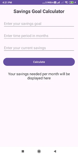 Savings Goal Calculator Screenshot 0