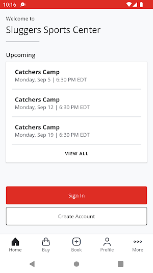 Sluggers Sports Center Screenshot 1
