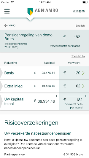 ABN AMRO Pensioenen Screenshot 1