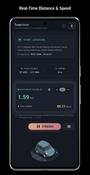 TrueMeter: Track GPS Distance Screenshot 1
