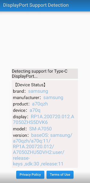 Type-C DisplayPort Checker Screenshot 1