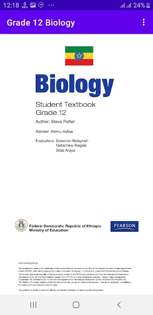 Grade 12 Biology Textbook ET Screenshot 1