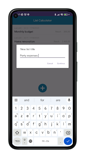 Add List - calculator Screenshot 2