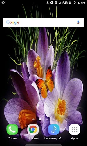 Purple Flowers Butterflies LWP Screenshot 0