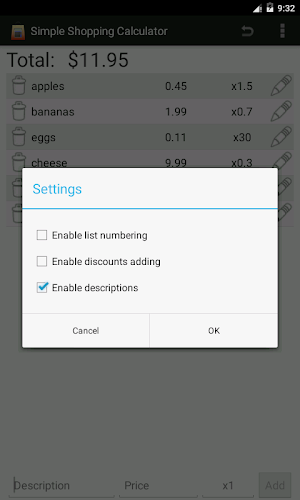 Simple Shopping Calculator Screenshot 2
