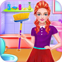 School Girls New Year Home Cleanup- HouseKeeper