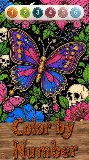 Dark Butterfly Color by Number Screenshot 2