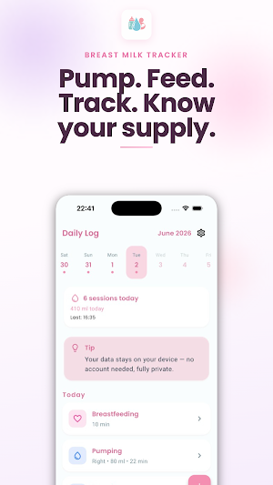 Breast Milk Tracker Screenshot 0