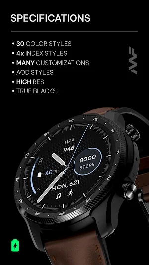 Awf UX Analog - watch face screenshot 2