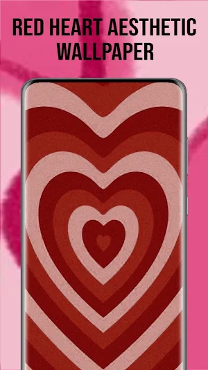 Red Heart Aesthetic Wallpaper Screenshot 0