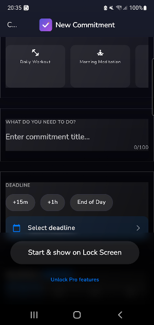 CommitNow - focus timer Screenshot 1