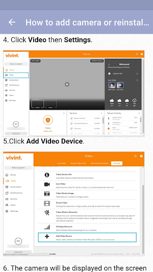 Vivint Smart Home Camera Guide Screenshot 2