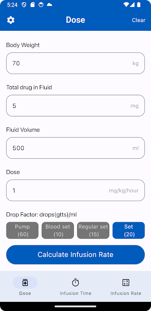 Infusion Calculator Screenshot 0