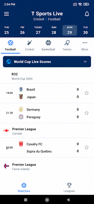 T Sports : Live Scores Screenshot 0