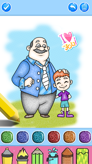 Happy Family Coloring Game Screenshot 0