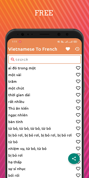 Vietnamese To French Dictionary Offline Screenshot 0
