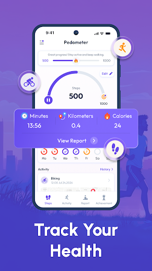 Walk Tracker - Daily Pedometer Screenshot 1