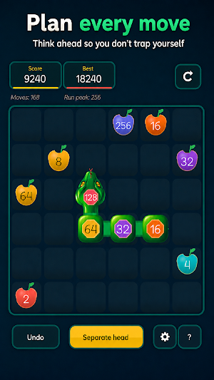 HeadShift: 2048 Snake Puzzle Screenshot 1