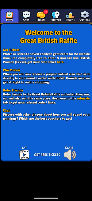 Great British Raffle Screenshot 1