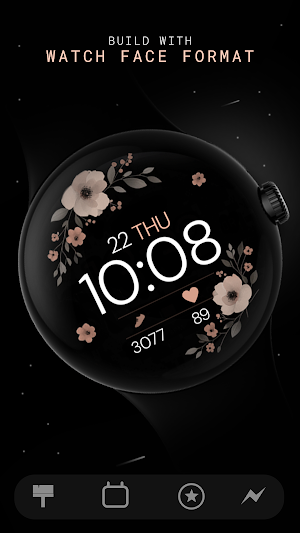 Simple Floral 4 watch face Screenshot 1