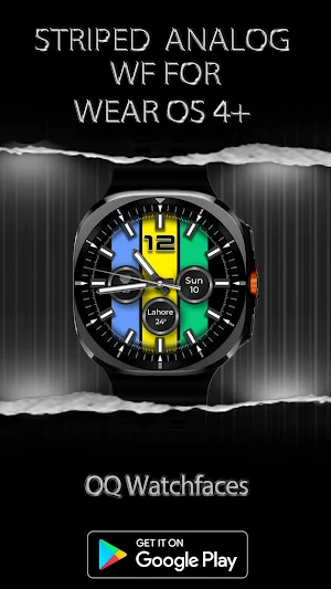 Striped Analog WF Wear OS 4+ Screenshot 3