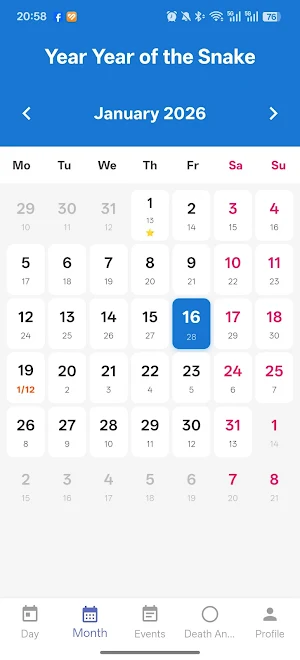 MyLunar - Calendar & Events Screenshot 2