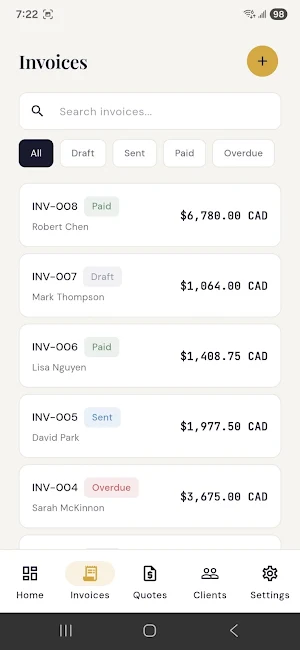 Drumblow Invoice Screenshot 3
