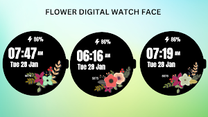 Flower Digital Face Watch Screenshot 2