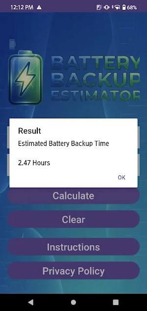 Battery Backup Estimator Screenshot 3