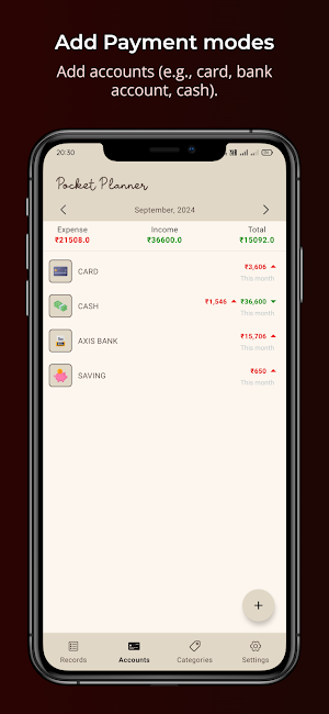 Pocket Planner Expense Tracker Screenshot 2