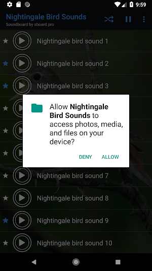 Nightingale bird sounds ~ Sboard.pro Screenshot 1