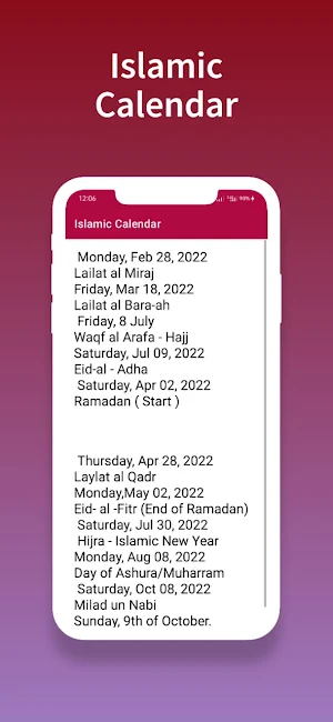 Urdu calendar 2022 - islamic Screenshot 3