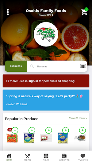 Osakis Family Foods Screenshot 0