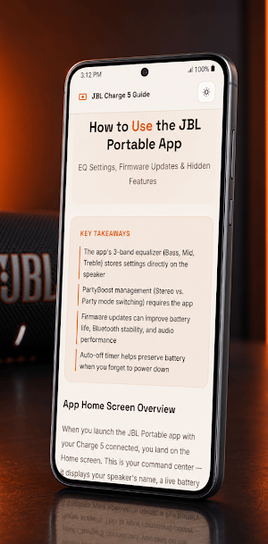 JBL Charge 5 Speaker app Guide Screenshot 2