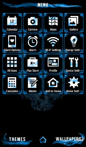 Blue Flame Skull Theme Screenshot 1