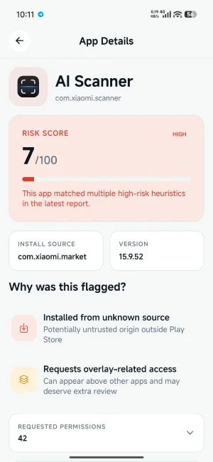 App Risk Scanner Screenshot 2