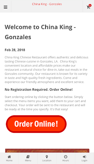 China King Gonzales Ordering Screenshot 0
