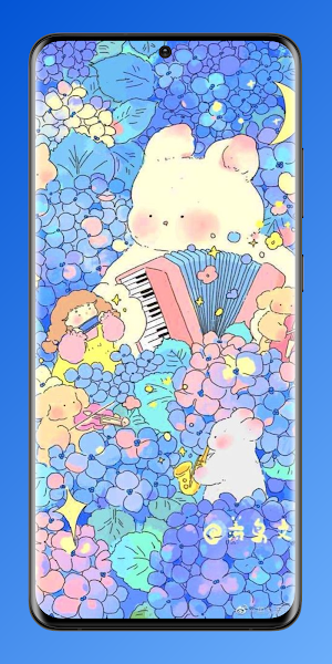 Kawaii Blue Wallpaper 4K Screenshot 3