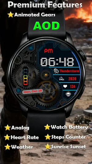 Cyborg Face: Animated Gears Screenshot 1