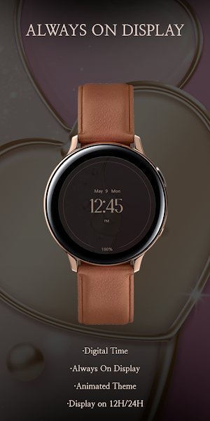 Pink and Gold Heart_Watchface Screenshot 3