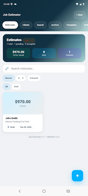 Job Estimator for Contractors Screenshot 0