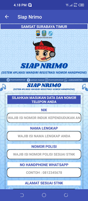 Samsat Surabaya Timur Mobile Screenshot 0