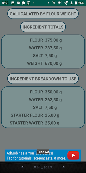 Bread Dough Calculator Screenshot 2