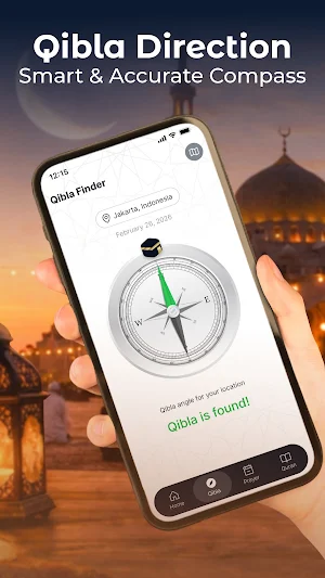 Qibla Compass & Prayer Times Screenshot 0