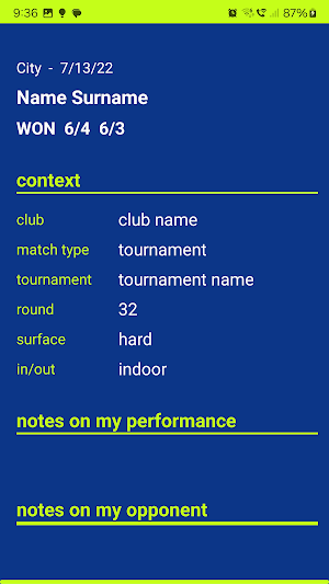 my tennis journal Screenshot 2