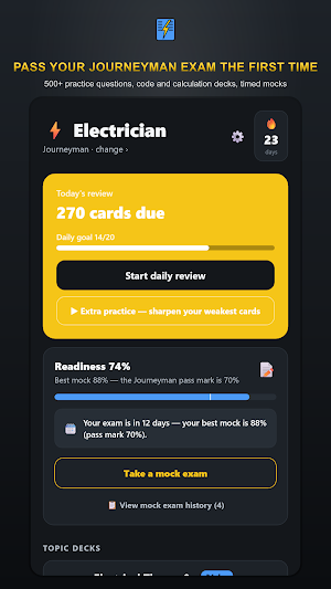 Journeyman Electrician Exam 26 Screenshot 0