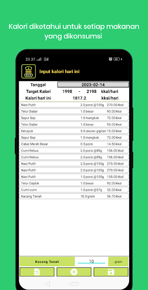 Penambah Berat Badan Kalori Screenshot 0
